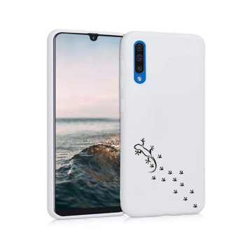 Samsung galaxy a50 wit siliconen hoesje hagedis