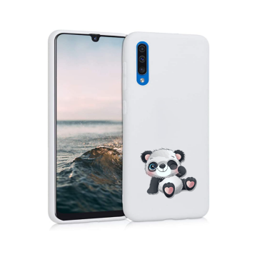 Samsung galaxy a50 wit siliconen hoesje panda knipoog