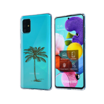 Samsung galaxy a51 siliconen hoesje transparant palmboom