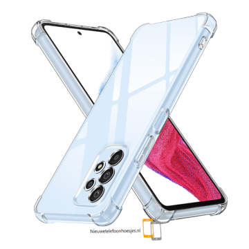 Samsung galaxy a53 5g siliconen hoesje shock case transparant camera protectie