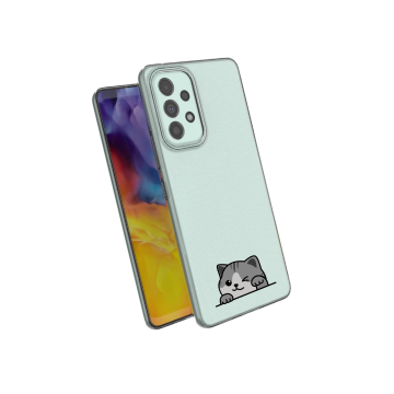 Samsung galaxy a53 5g siliconen hoesje transparant hoesje poesje