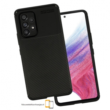 Samsung galaxy a53 5g siliconen hoesje zwart carbon look nieuwetelefoonhoesjesnl