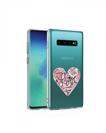 Samsung galaxy s10 s10 plus s10 e siliconen hoesje transparant hartje love tekst