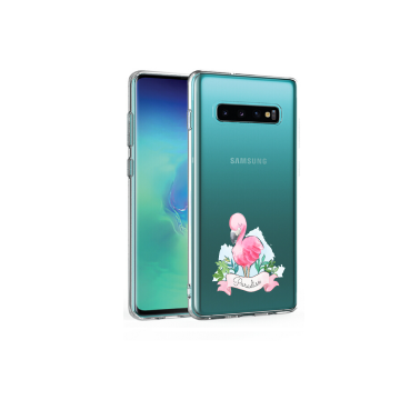 Samsung galaxy s10 s10plus s10 e transparant siliconen telefoonhoesje flamingo paradise