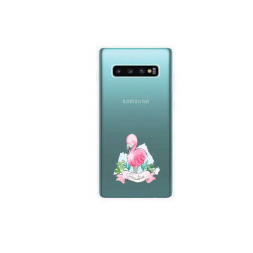 Samsung galaxy s10 s10plus s10 e transparant siliconen telefoonhoesje flamingo paradise1