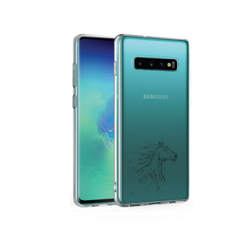 Samsung galaxy s10 s10plus s10e siliconen hoesje transparant paard stippen