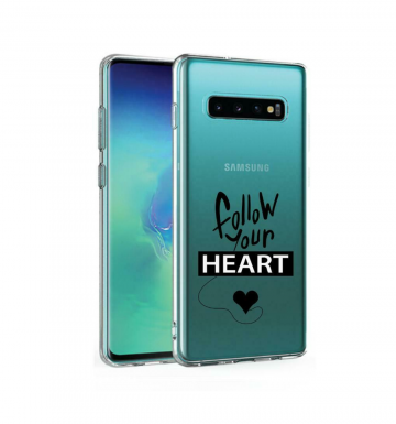 Samsung galaxy s10 s10plus siliconen hoesje transparant follow your heart