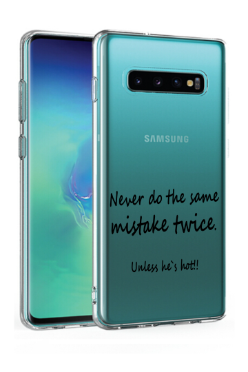 Samsung galaxy s10 s10plus siliconen hoesje transparant never do the same mistake twice