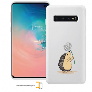 Samsung galaxy s10 siliconen hoesje egeltje wit tpu
