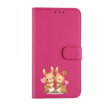 Samsung galaxy s20 bookcase hoesje roze konijntjes