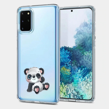 Samsung galaxy s20 s20plus s20ultra transparant hoesje panda knipoog
