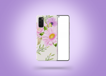 Samsung galaxy s20 s20plus s20ultra wit siliconen hoesje roze bloemen