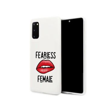 Samsung galaxy s20 s20plus wit siliconen hoesje fearless female