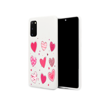 Samsung galaxy s20 s20plus wit siliconen hoesje hartjes collectie