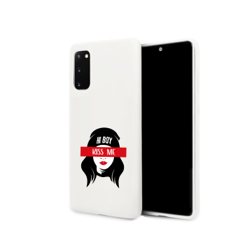 Samsung galaxy s20 s20plus wit siliconen hoesje kiss me