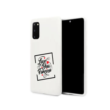 Samsung galaxy s20 s20plus wit siliconen hoesje love you forever