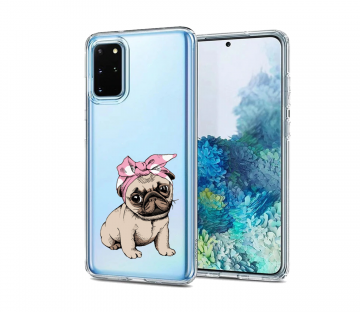 Samsung galaxy s20 siliconen hoesje transparant schattig hondje
