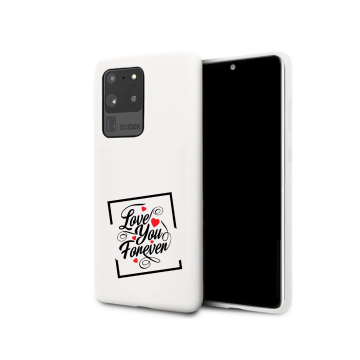 Samsung galaxy s20 ultra wit siliconen hoesje love you forever