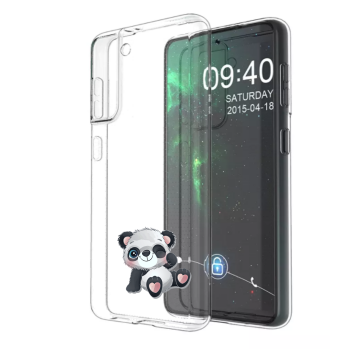 Samsung galaxy s21 / S21 Plus transparant siliconen hoesje panda knipoog