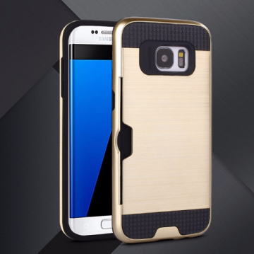 Samsung galaxy s6 edge backcover hoesjes met pinpas bewaar functie goud