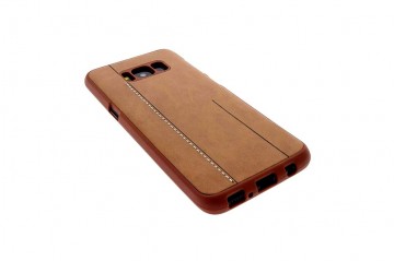 Samsung galaxy s8 luxe siliconen cover hoesje donker bruin