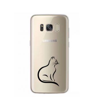 Samsung galaxy s8 s8plus siliconen hoesje kat lijn tekening