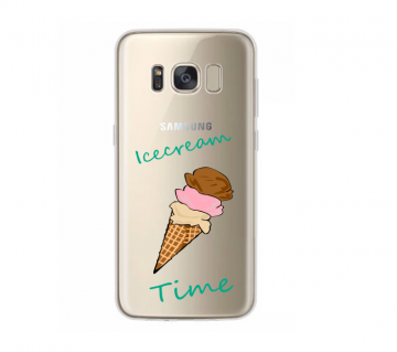 Samsung galaxy s8 s8plus siliconen hoesje transparant ice cream time