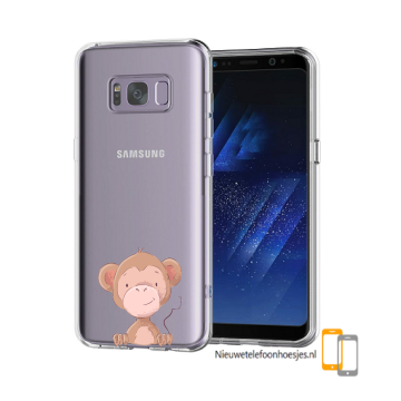Samsung galaxy s8 transparant siliconen bescherm telefoon hoesje backcover aapje