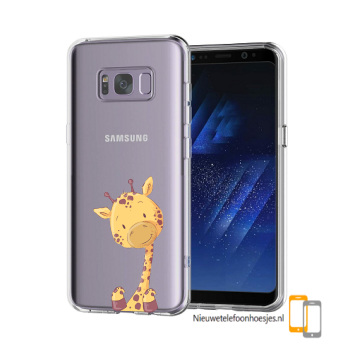 Samsung galaxy s8 transparant siliconen bescherm telefoon hoesje backcover giraf