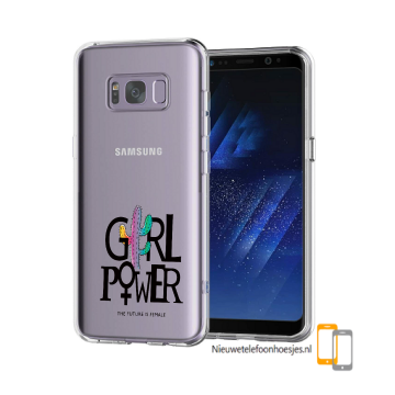 Samsung galaxy s8 transparant siliconen bescherm telefoon hoesje backcover girl power