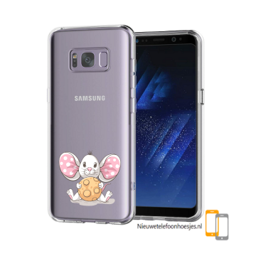 Samsung galaxy s8 transparant siliconen bescherm telefoon hoesje backcover muis