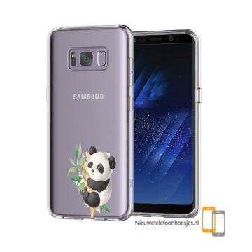 Samsung galaxy s8 transparant siliconen bescherm telefoon hoesje backcover panda