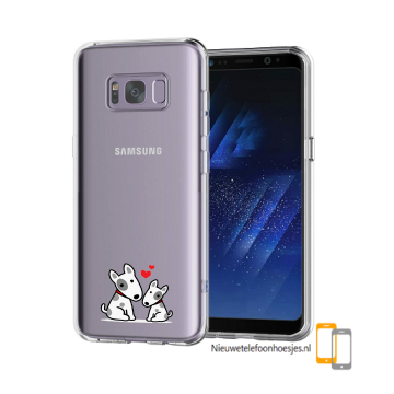 Samsung galaxy s8 transparant siliconen bescherm telefoon hoesje backcover twee hondjes
