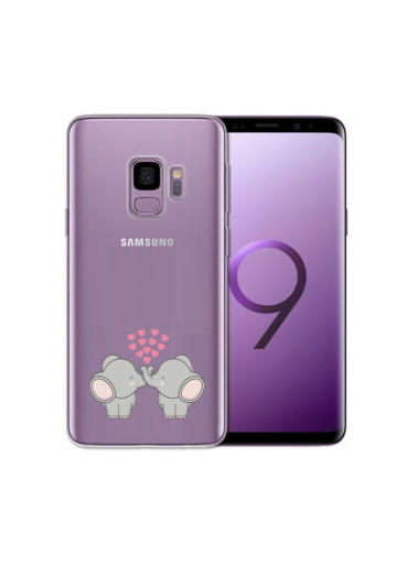 Samsung galaxy s9 siliconen hoesje transparant twee olifantje hartjes