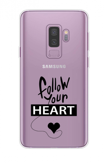 Samsung galaxy s9plus siliconen hoesje transparant follow your heart