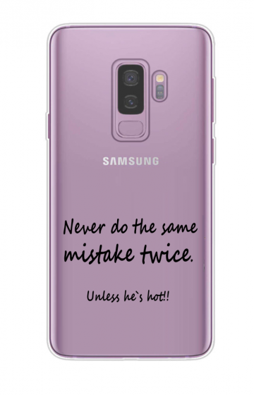 Samsung galaxy s9plus siliconen hoesje transparant never do the same mistake twice