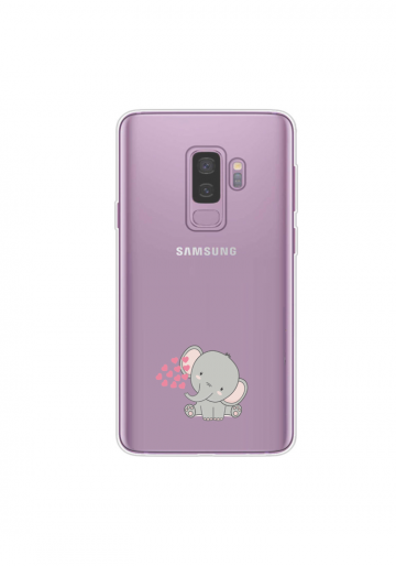 Samsung galaxy s9plus siliconen hoesje transparant olifantje hartjes