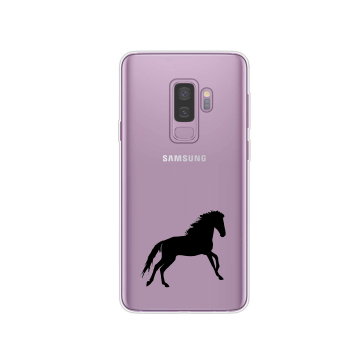 Samsung galaxy s9plus siliconen hoesje transparantzwart paard