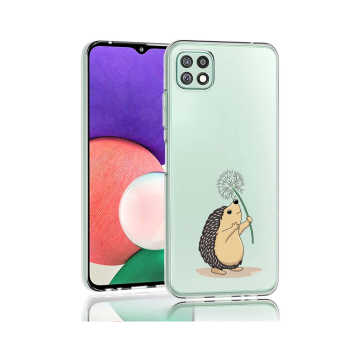 Samung galaxy a22 5g siliconen cover hoesje transparant egeltje