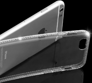 Luxe Siliconen cover hoesjes voor de Apple Iphone 6 / 6S met diamantjes rondom