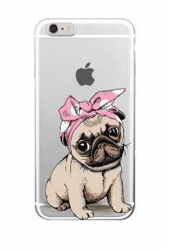 Siliconen achterkant cover hoesje voor de apple iphone 7 / 8 / SE2020 / SE2022schattig hondje