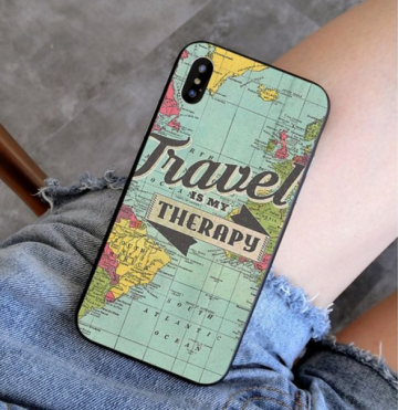 Iphone X / XS hoesje siliconen cover hoesje apple iphone x xs travel hoesjes is my therapy