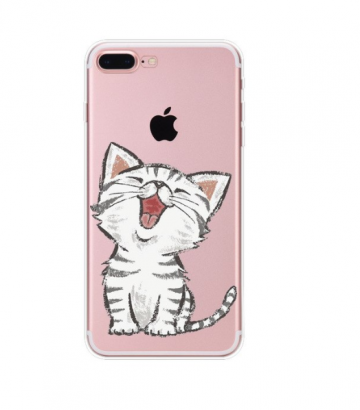 Siliconen cover hoesje katje apple iphone 7plus 8plus