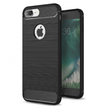 Siliconen cover hoesje zwart voor de apple iphone 7 Plus / 8Plus