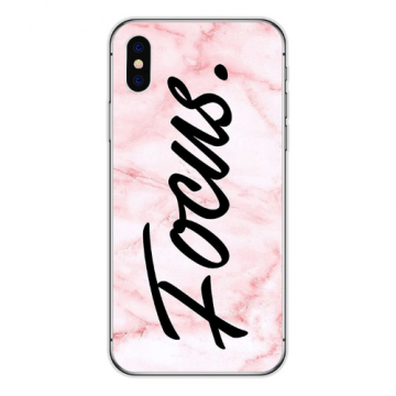 Siliconen hoesje apple iphone x / xs focus marmer roze wit