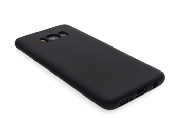 Siliconen hoesje zwart voor de samsung galaxy s8 met perfecte camera uitsparing