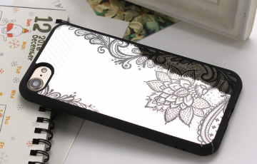 Siliconen spiegel hoesjes (Flower patroon) voor de Apple Iphone 6 / 6S / 7 / 8 / SE 2020 SE2022