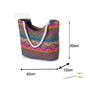 Tas   zomertas   strandtas   tassen   zwemtas   multi color   schoudertas met ritssluiting   afmeting 40x30x12 cmjpg