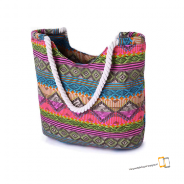 Tas   zomertas   strandtas  zwemtas   multi color   schoudertas met ritssluiting   afmeting 40x30x12 cmjpg