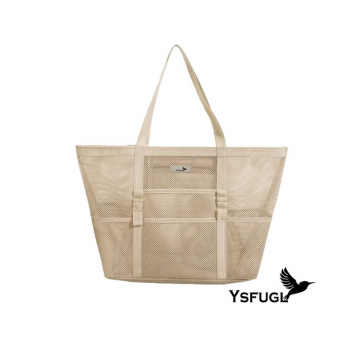 Ysfugl   tas   zomertas   strandtas  zwemtas   beige   schoudertas   veel ruimte   7 extra vakken  ritssluiting vakje aan de binnenkant   afmeting 58x19x35 cm 11